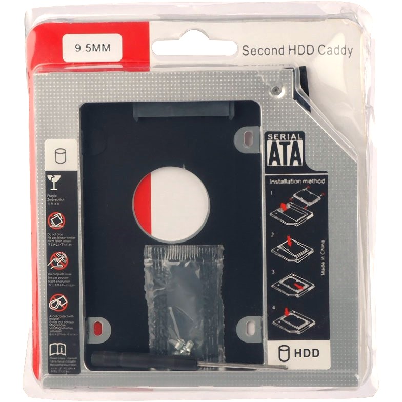 کددی (caddy) 9.5 میلیمتر جهت نصب هارد در محل DVD لپتاپ
