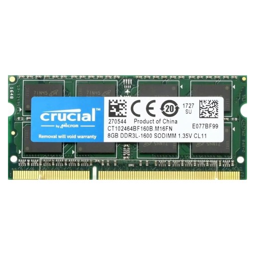 رم 8-گیگ لپتاپی DDR3L برند کروشیال (crucial) فرکانس 1600MHz